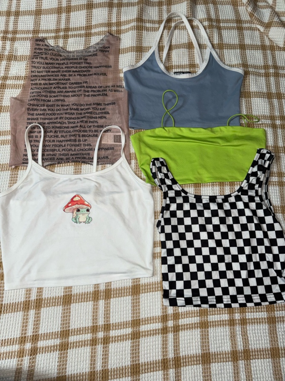 SHEIN Multicolor Women’s Camisole Lot - White, Black, Gray, Lime Green, Pink